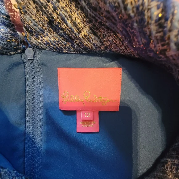 Lilly Pulitzer Blue Tweed Textured Mini Dress - Picture 6 of 7